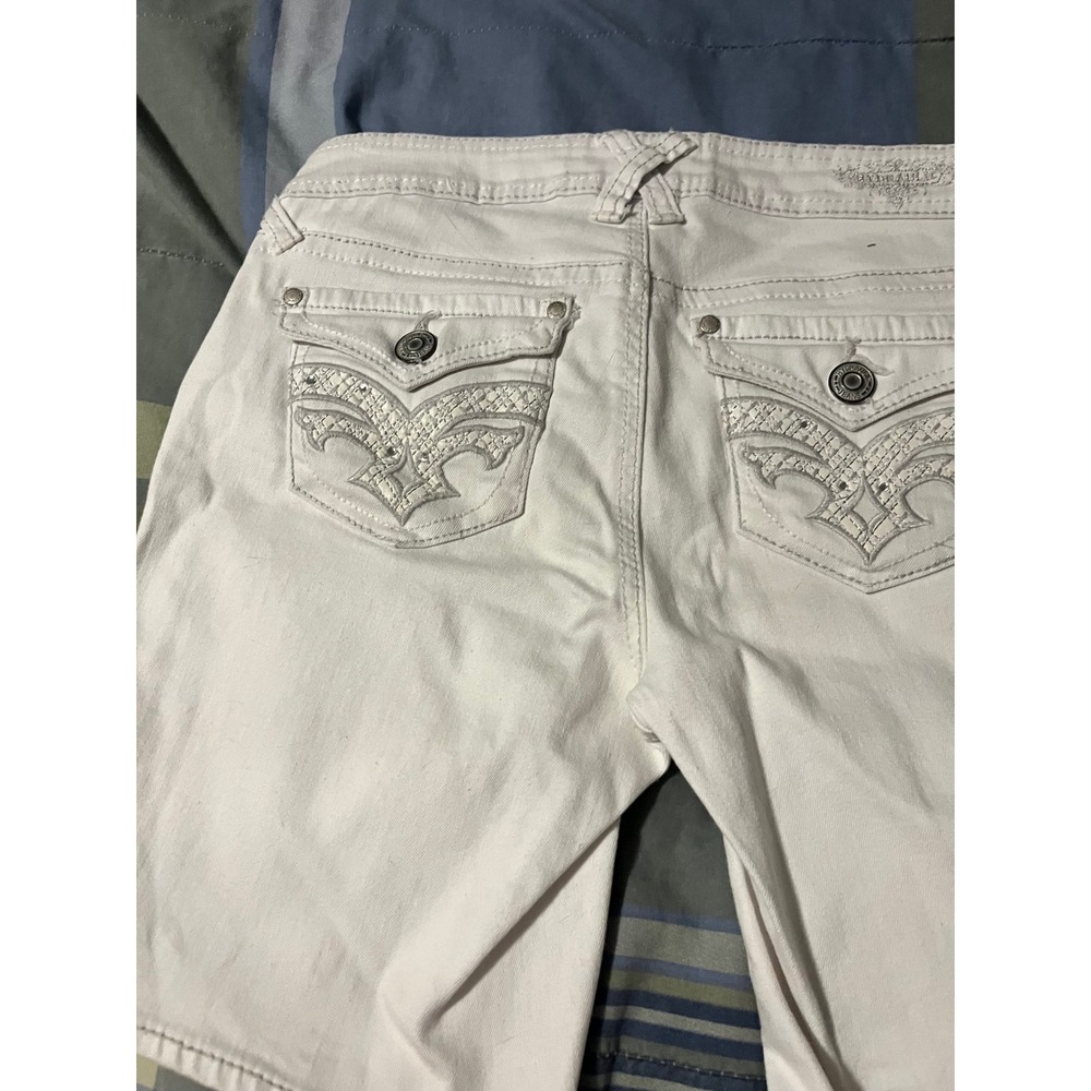 Hydraulic Lola Curvy White Denim Bermuda Shorts Embroidered Back Pockets Size5/6 - Picture 6 of 6